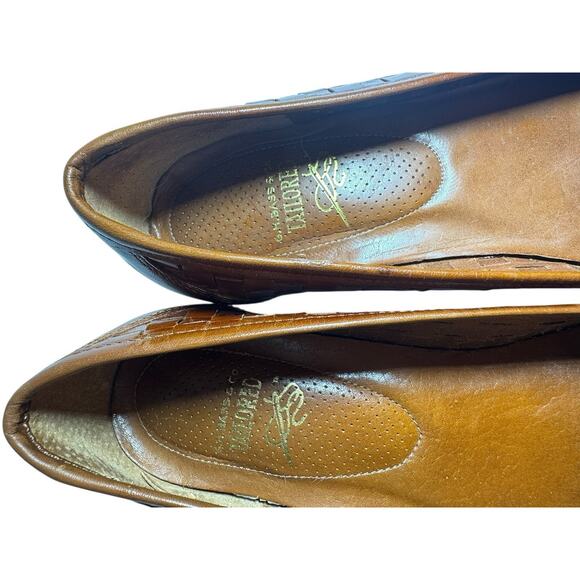 Vintage G.H. Bass Tailored Luxury Line 7 Brown Woven Leather Loafers Hand Sewn - Picture 3 of 14